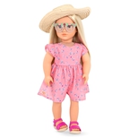 30OG Dukke, Dahlia med hat og briller*