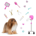 OG Langhret hund med tilbehr