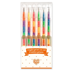 Lovely Paper 6 rainbow gel pens