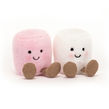 Fun, Amuseables hvid og lyserd marshmallow, 15 cm