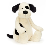 Bashful hund, sort/creme gigant 108 cm