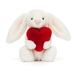 Bashful kanin, creme Love m/hjerte 18 cm